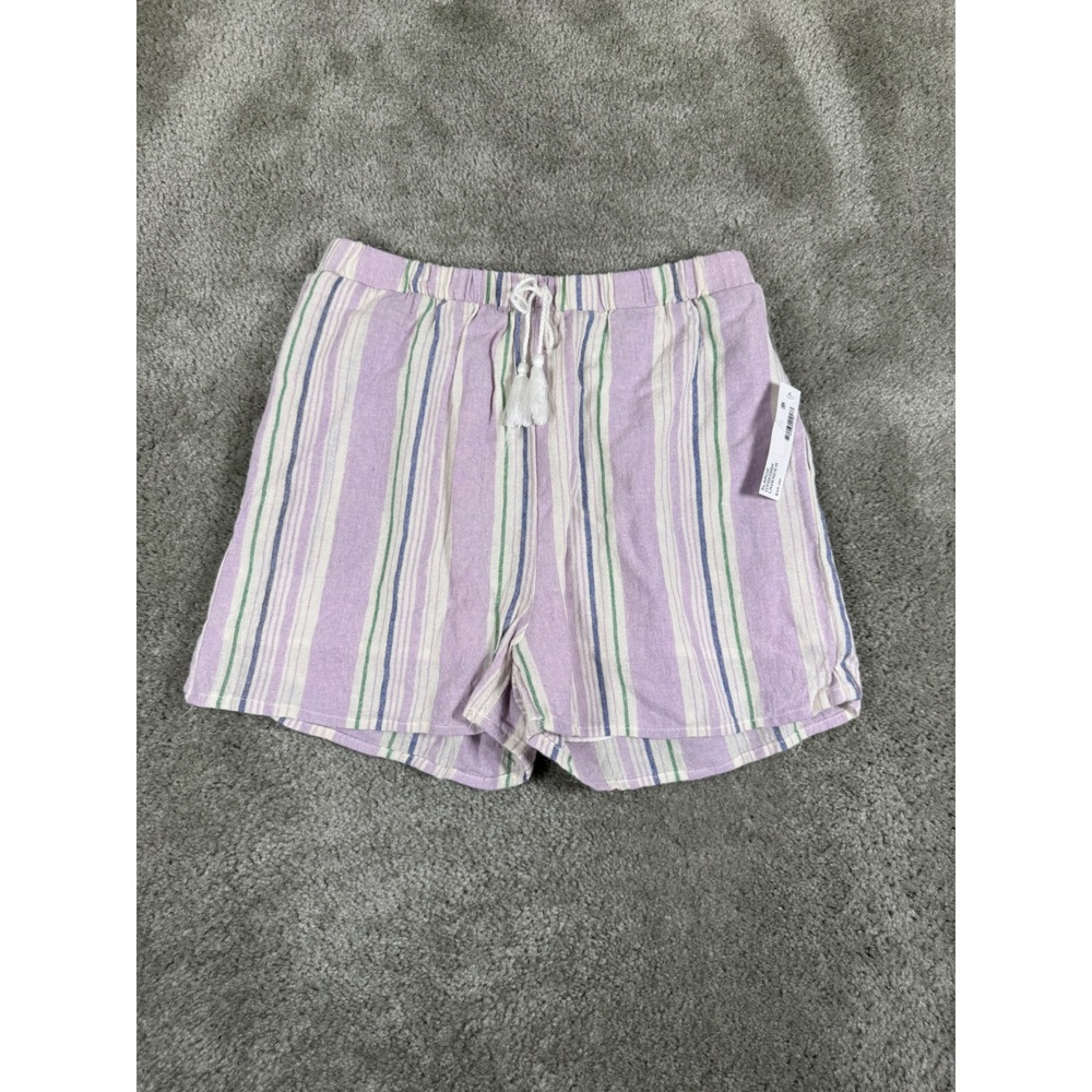 Hayden Girls Lavender Striped Cotton Shorts XL Elastic Waist Drawstring GY6838BK